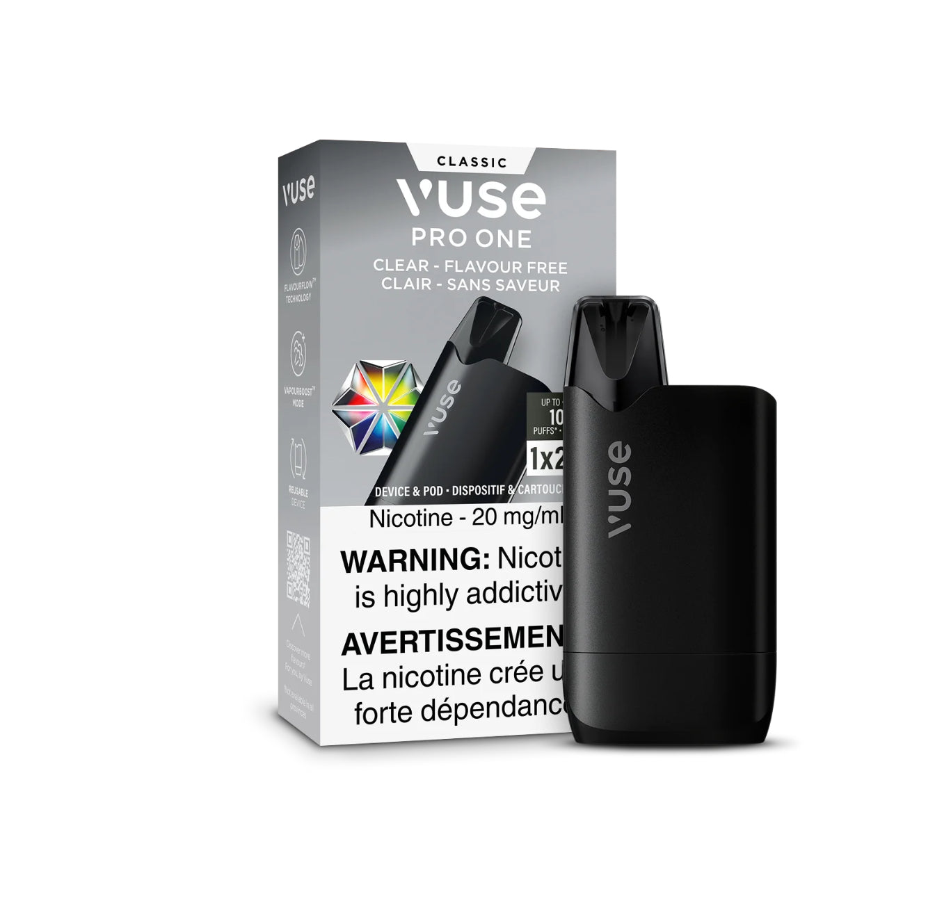 Vuse Pro One Device & Pod 1K Clear-Flavour Free 20mg/mL Provincial Vape Palace Vuse Pro One Device & Pod 1K Clear-Flavour Free 20mg/mL Provincial Vape Palace