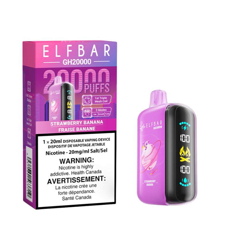 Elf Bar GH20k Strawberry Banana 20mg Disposable (Provincial)