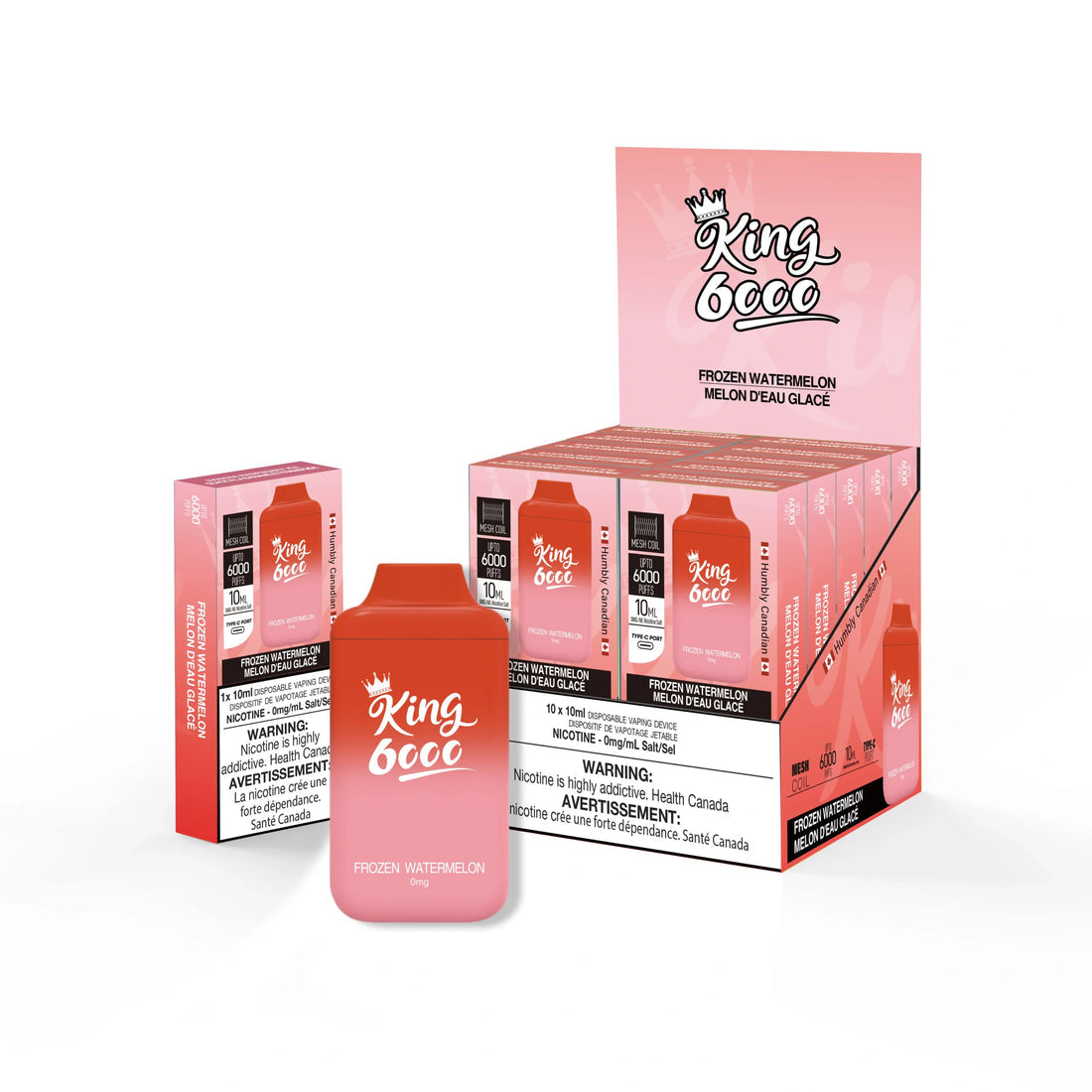 King vape 6000 Frozen Watermelon 0mg/ml disposable vape (Provincial)