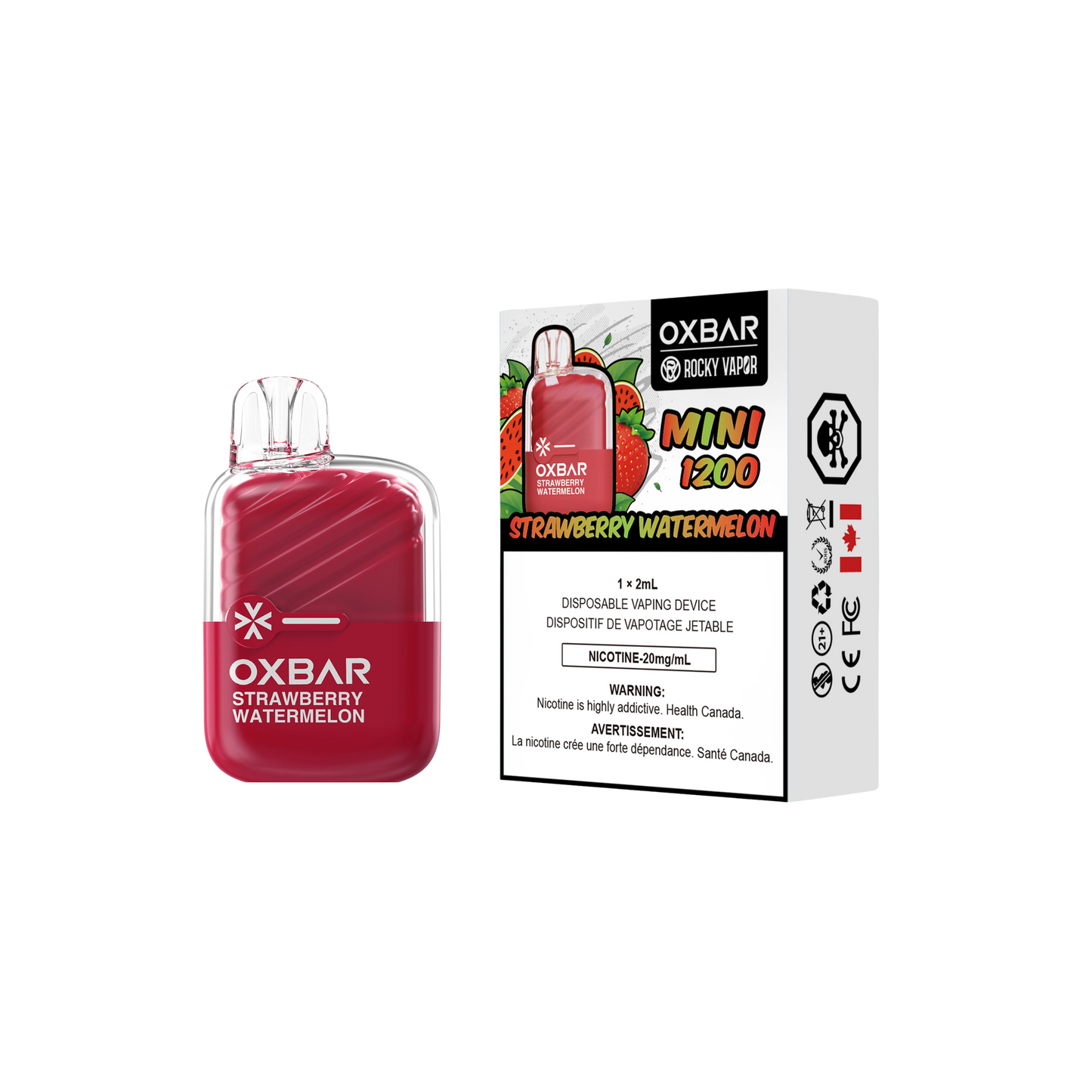 Oxbar Mini 1200 Strawberry watermelon 20mg/mL disposable (Provincial