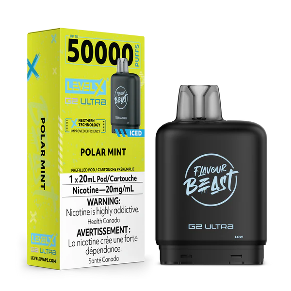 Flavour Beast Level X G2 Ultra Pod 50k Polar Mint Iced 20mL 20mg/ml (Provincial)