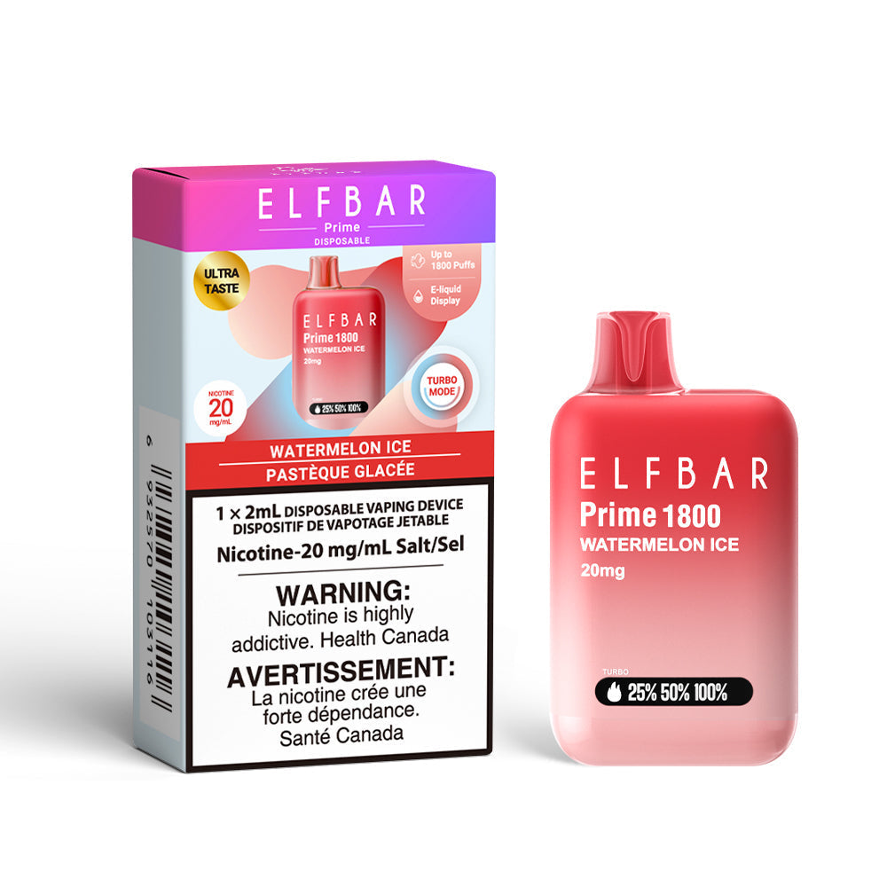 ELF BAR Prime 1800 Watermelon Ice 20mg Disposable (Provincial)