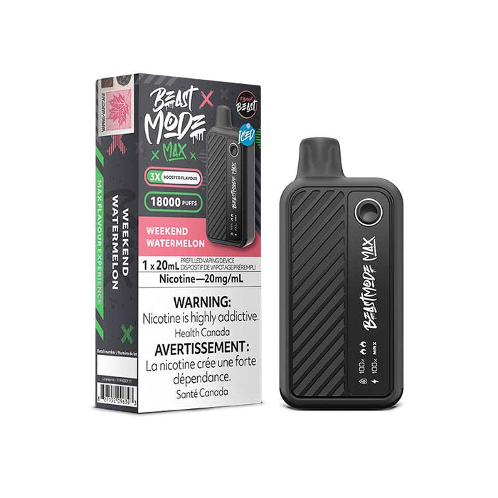 Flavour Beast Mode Max 18K Weekend Watermelon Iced 20mg/mL Disposable (Provincial)