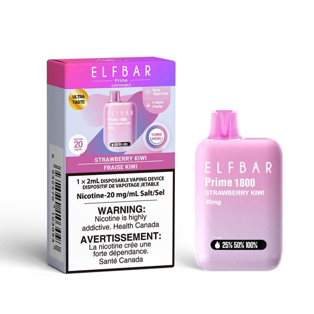 ELF BAR Prime 1800 Strawberry Kiwi 20mg Disposable (Provincial)