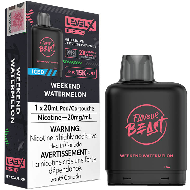 Flavour beast LevelX pod Boost 25k Weekend Watermelon Iced 20mg/ml (Provincial)