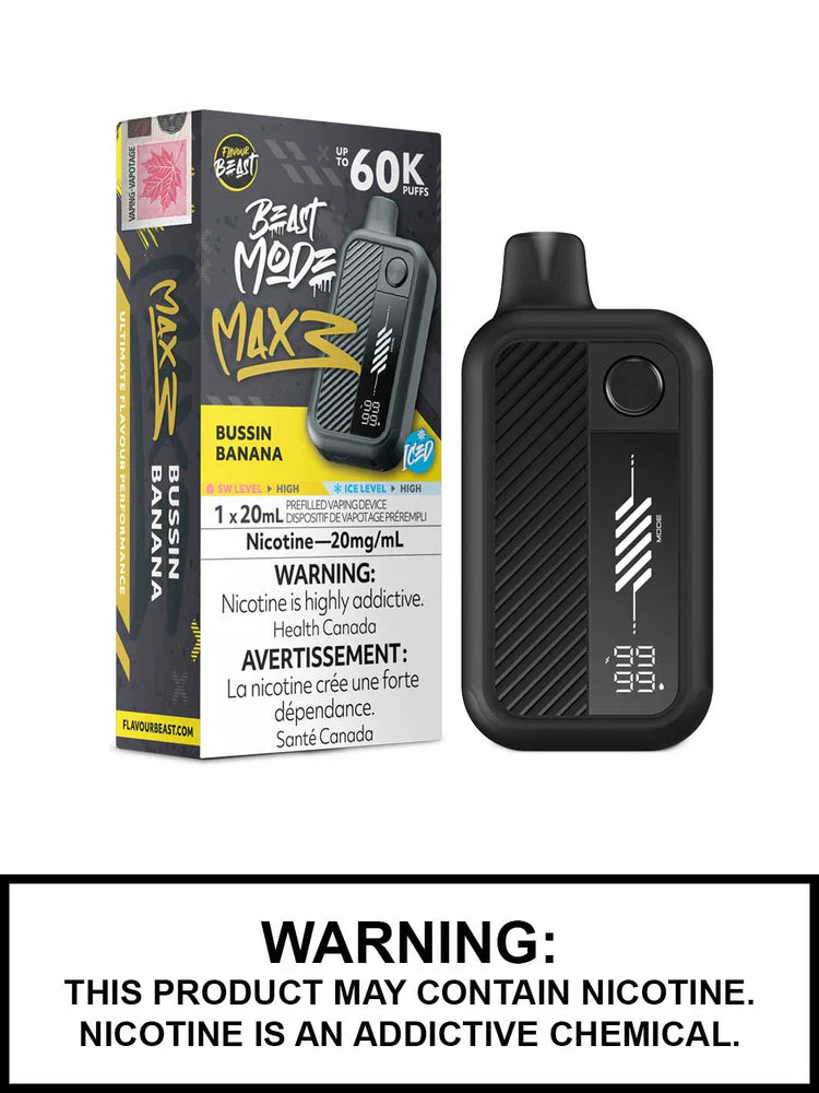Flavour Beast Mode Max3 60K Bussin Banana Ice 20mg/mL Disposable (Provincial)