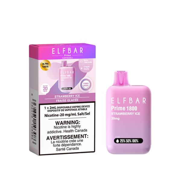 ELF BAR Prime 1800 Strawberry Ice 20mg Disposable (Provincial)