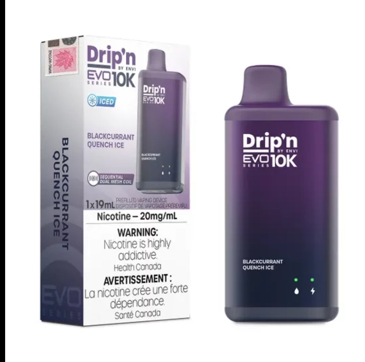 Drip’n EVO 10k Black Currant Quench Ice 20mg/mL Disposable (Provincial)