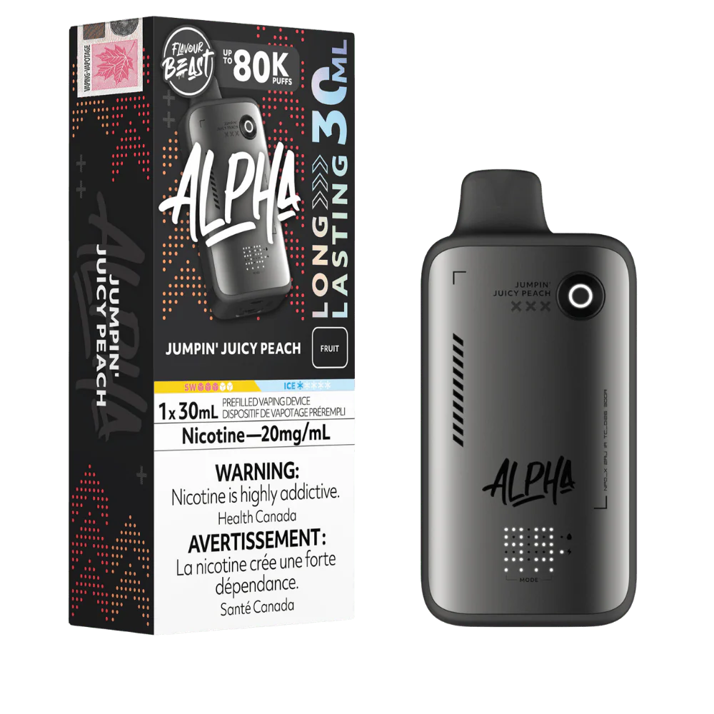 Flavour Beast Alpha Jumpin’ Juicy Peach 80K 20mg/ml disposable (Provincial)