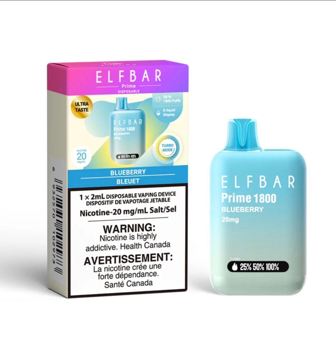 ELF BAR Prime 1800 Blueberry 20mg Disposable (Provincial)