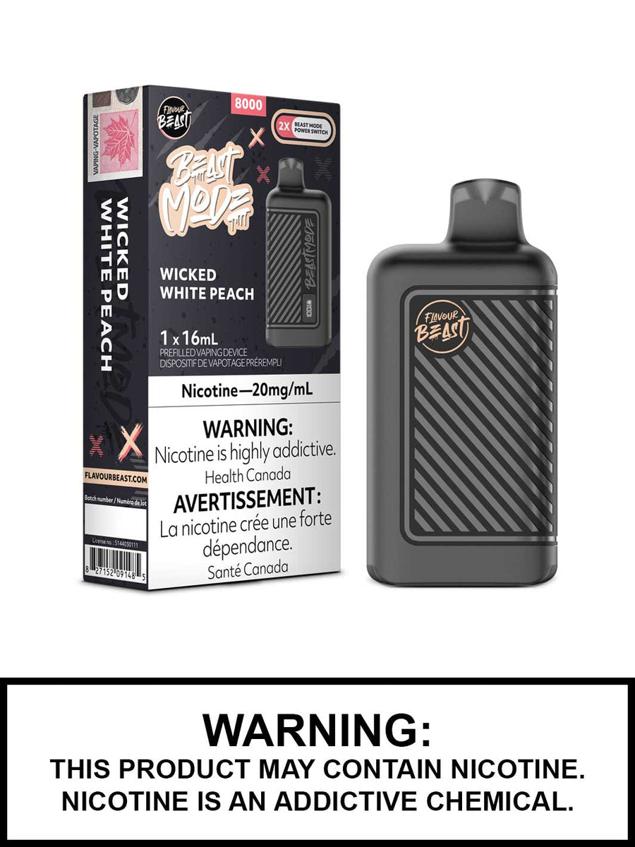 Flavour beast mode 8k Wicked White Peach 20mg/mL Disposable (Provincial)