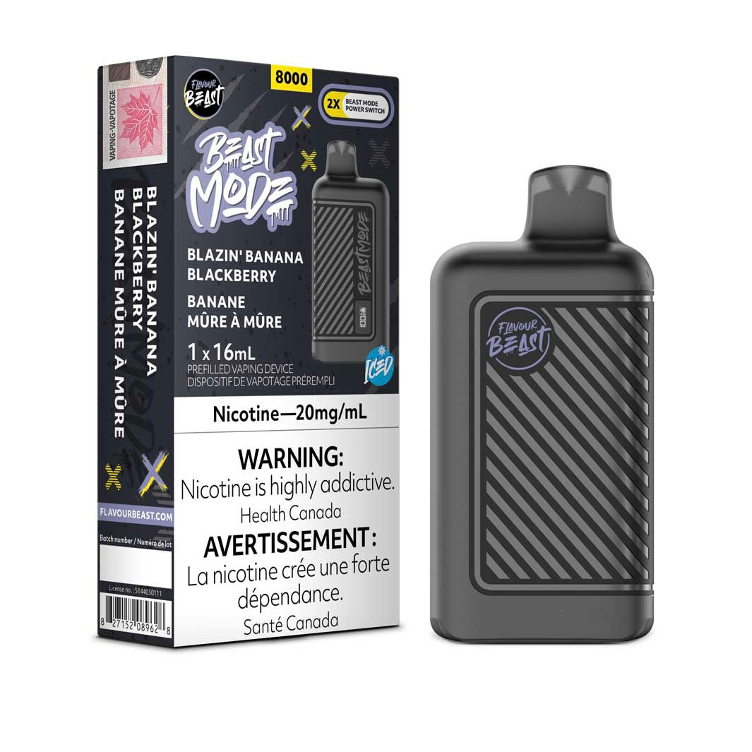 Flavour Beast Mode 8K Blazin’ Banana Blackberry Iced 20mg/ml (Provincial)