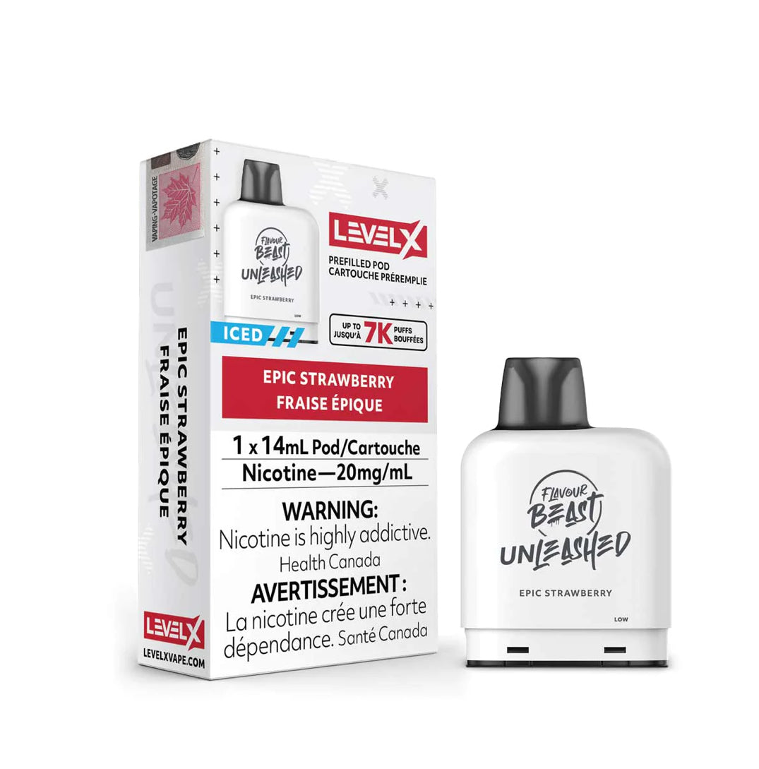 Flavour Beast Unleashed LevelX Pod 7K Epic Strawberry 20mg/mL (Provincial)