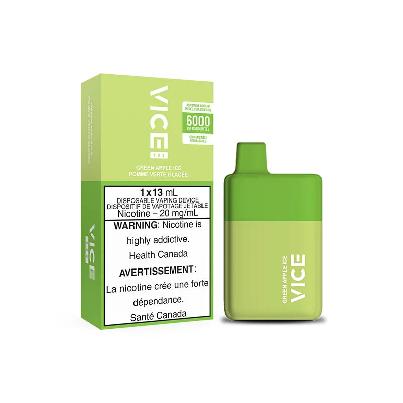 Vice Box 6000 Green Apple Ice 20mg/mL disposable (Provincial)