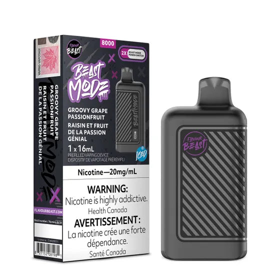 Flavour Beast Mode 8K Groovy Grape Passionfruit 20mg/mL disposable (Provincial)