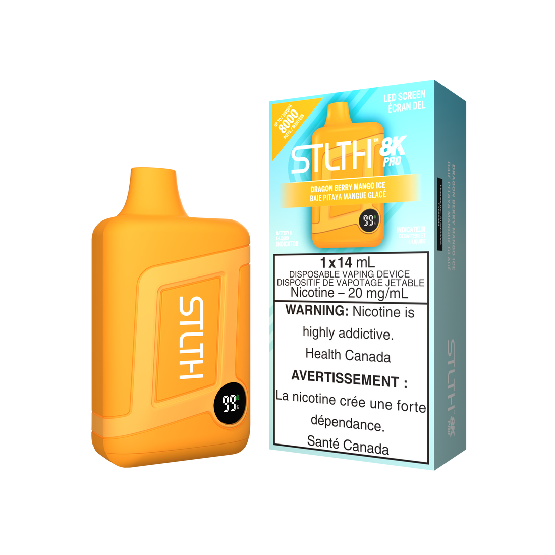 Stlth 8k Pro Dragon Berry Mango Ice 20mg/ml disposable (Provincial )