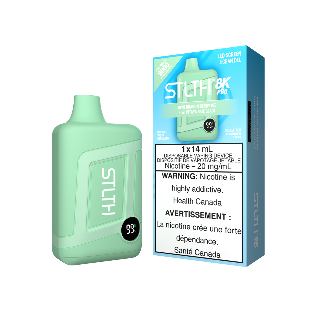 Stlth 8k Pro Kiwi Dragon Berry Ice 20mg/ml disposable (Provincial)