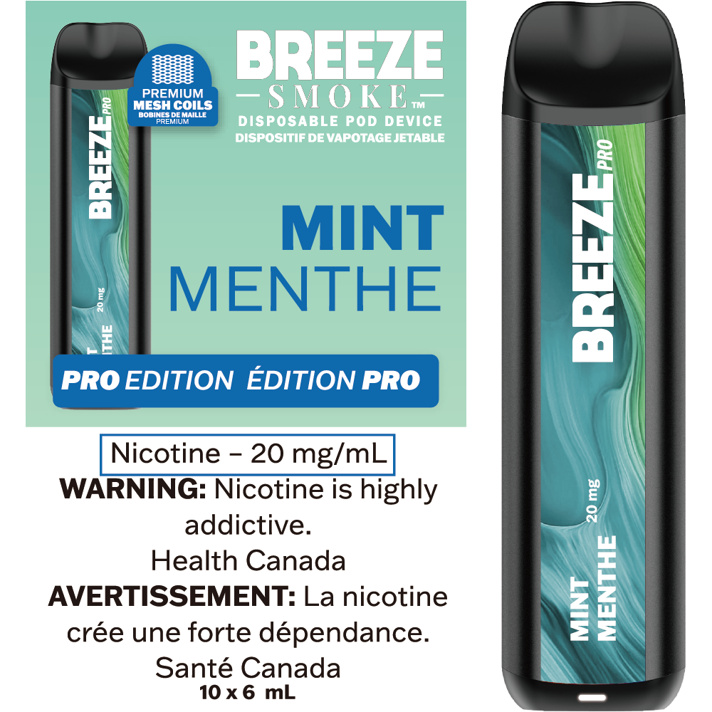 Breeze Pro Synthetic 50 2000 Mint 20mg/mL disposable (Provincial)