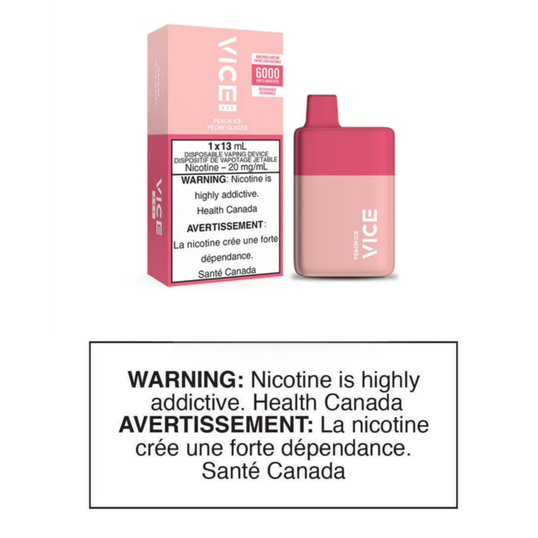 Vice Box 6000 Peach Ice 20mg/mL disposable (Provincial)