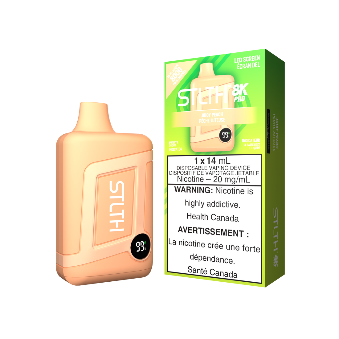 Stlth 8k Pro Juicy Peach 20mg/ml disposable (Provincial)