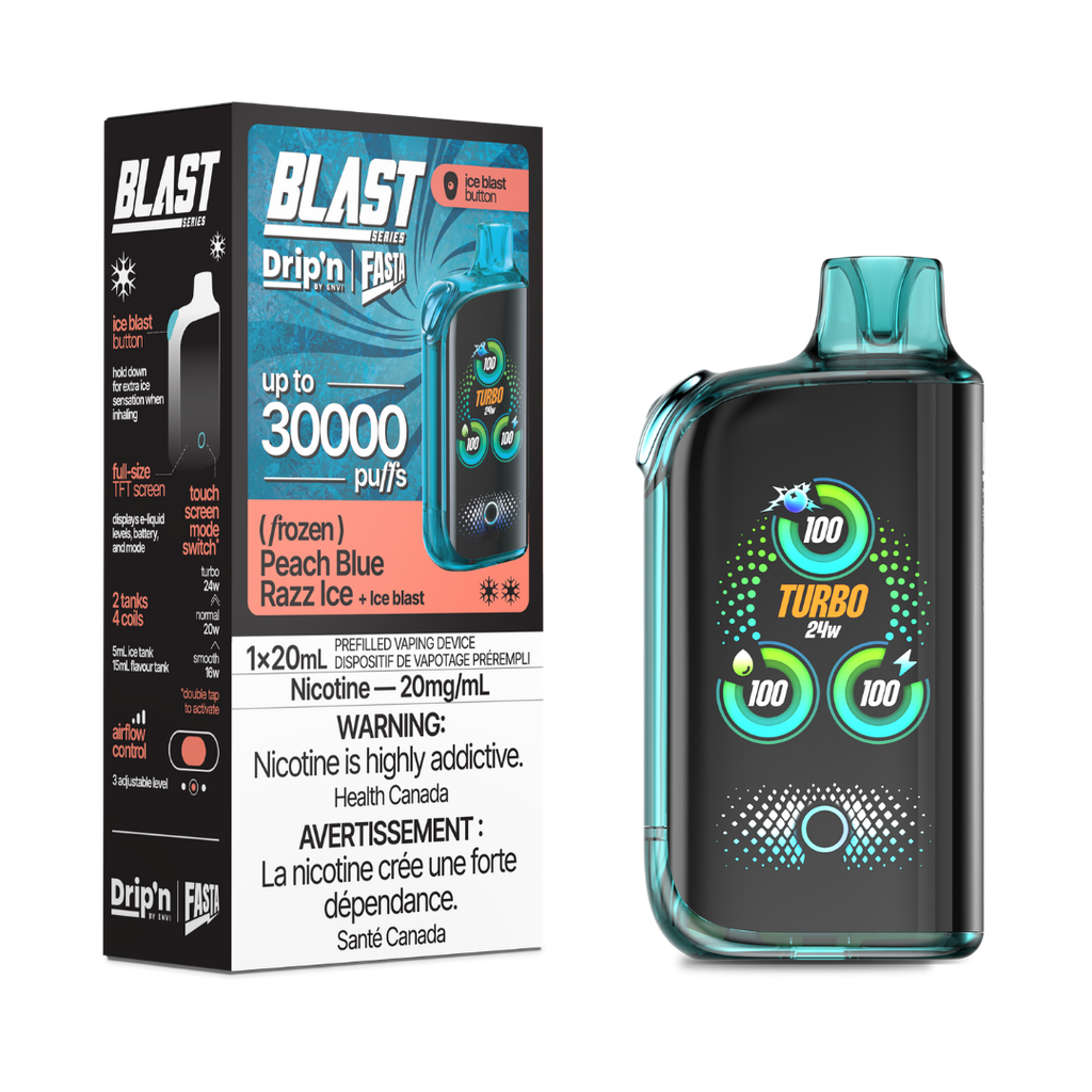 Drip’n fasta 30k puffs Peach Blue Razz Ice Disposable 20mg (Provincial)