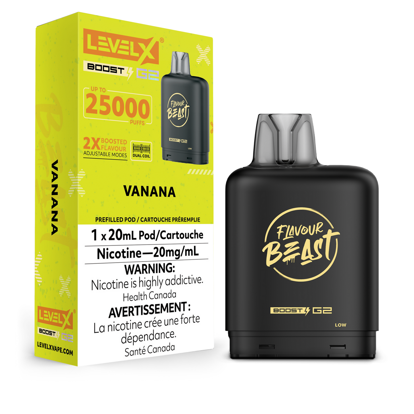 Flavour Beast LevelX pod Boost 25k Vanana 20mg/ml (Provincial)