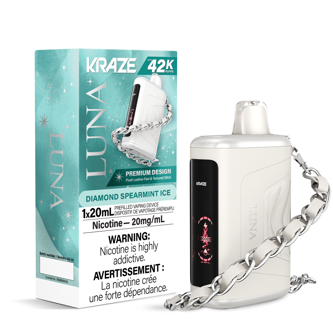 Kraze LUNA 42K - Diamond Spearmint Ice 20mg/ml disposable (Provincial)