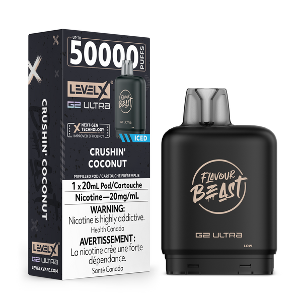 Flavour Beast Level X G2 Ultra Pod 50k Crushin’ Coconut Iced 20mL 20mg/ml (Provincial)