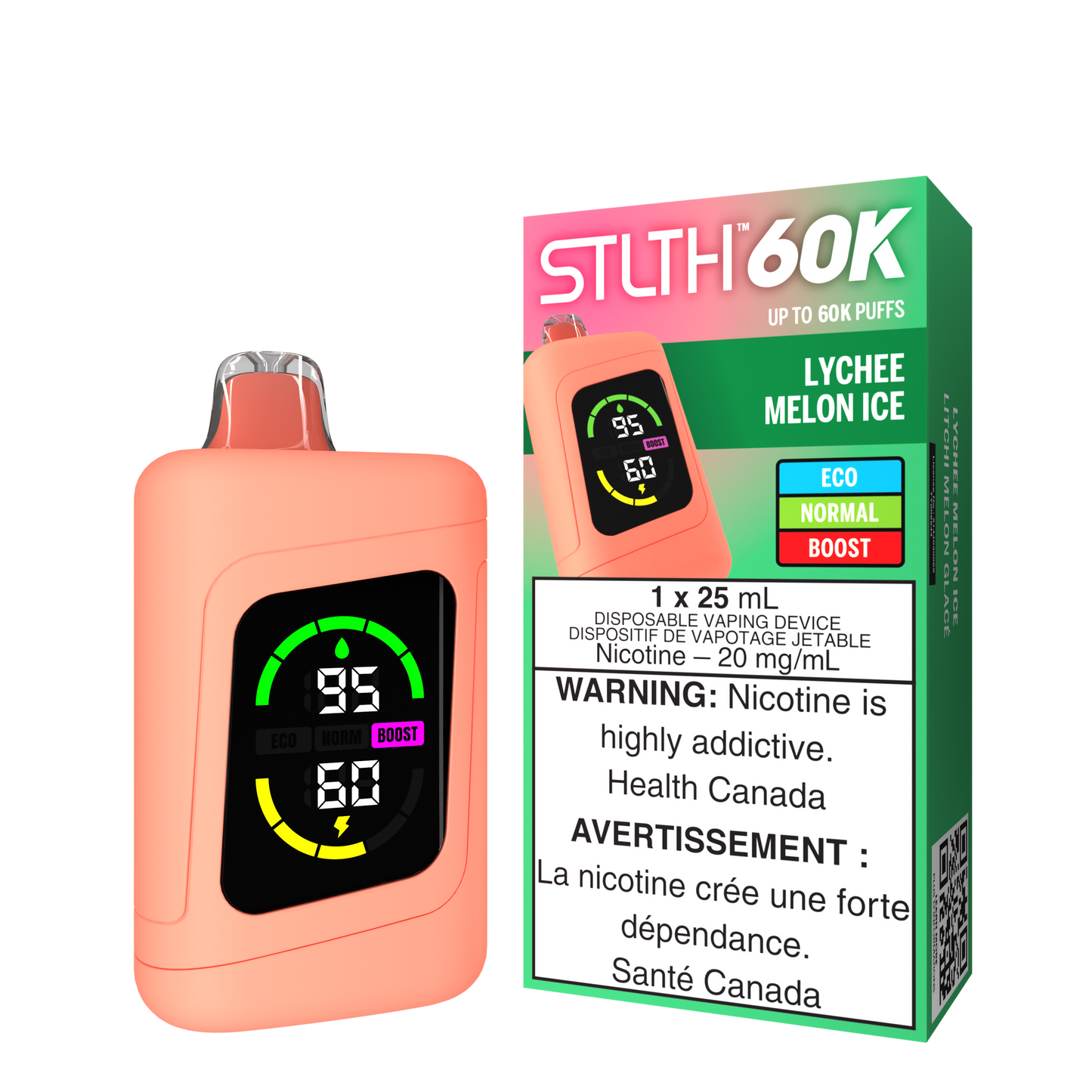 Stlth 60k Lychee Melon Ice disposable 20mg Provincial