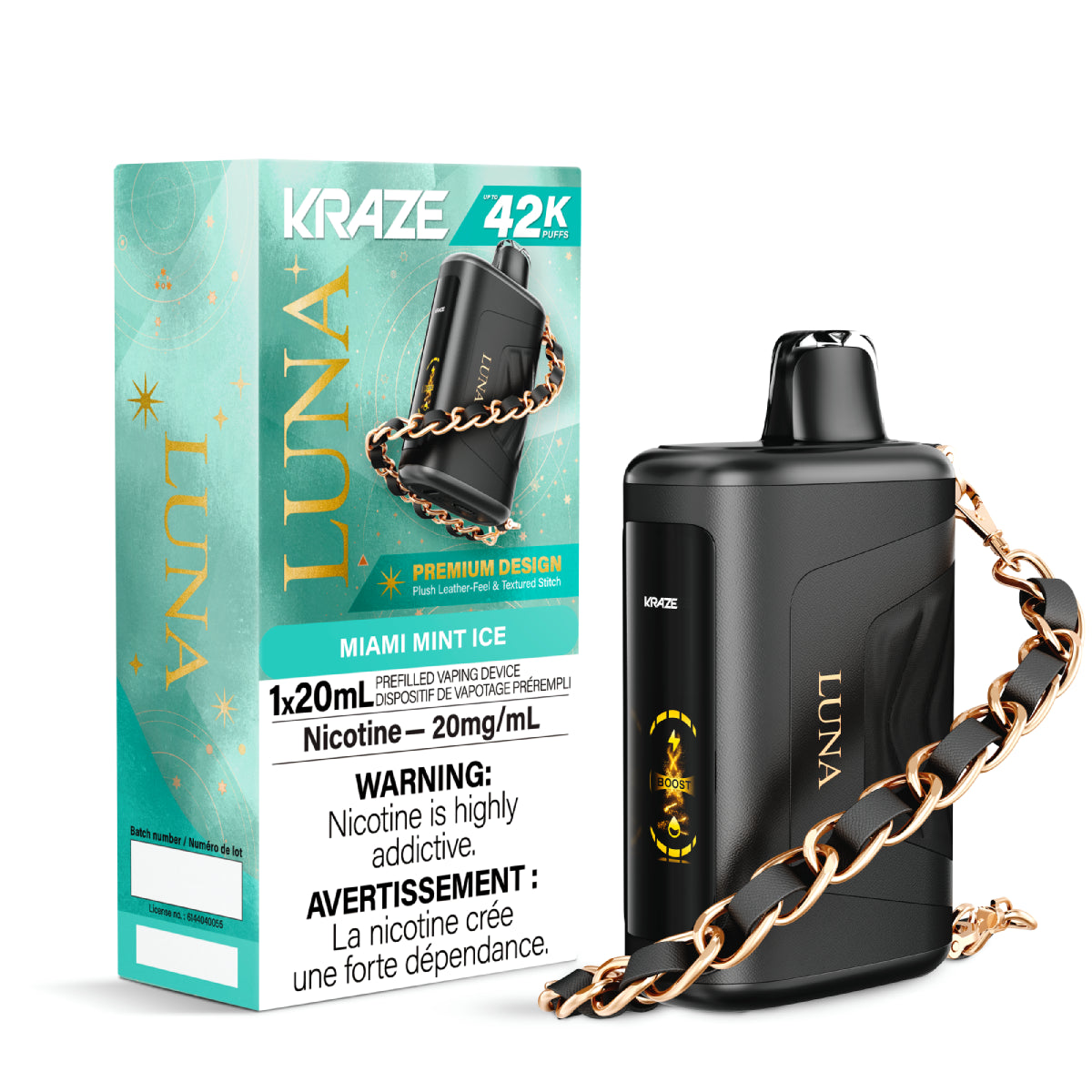 Kraze LUNA 42K - Miami Mint Ice 20mg/ml disposable (Provincial)