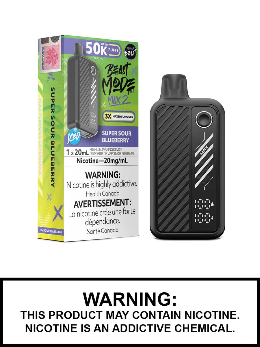 Flavour Beast Mode Max2 50K Super Sour Blueberry 20mg/mL Disposable (Provincial)