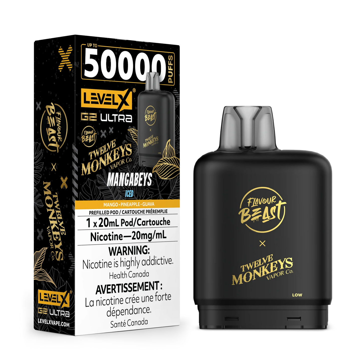 Flavour Beast x Twelve Monkeys Level X G2 Ultra Pod 50k Mangabeys Iced 20mg/ml (Provincial)