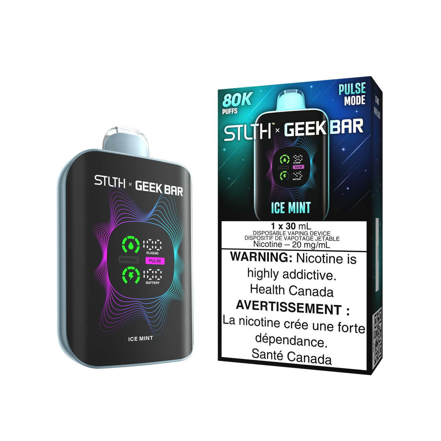 Stlth X Geek Bar 80k Ice Mint 20mg/mL disposable (Provincial)