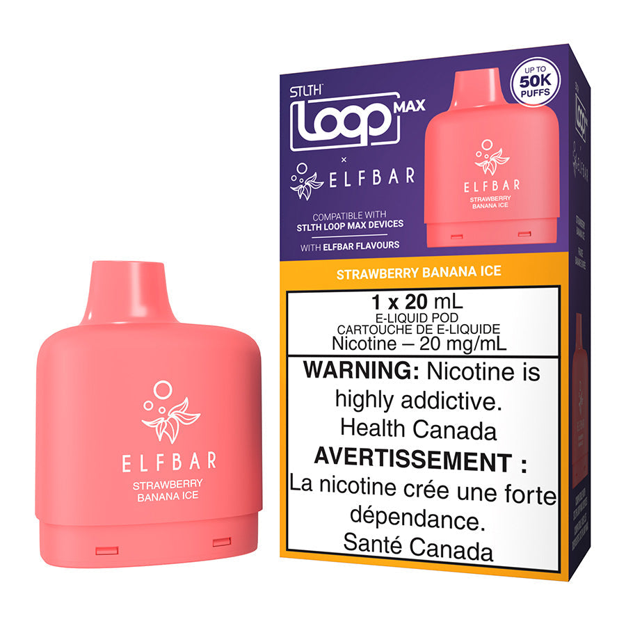 Stlth Loop Max X Elfbar Pod 50k Strawberry Banana Ice 20mg/30ml( Provincial)