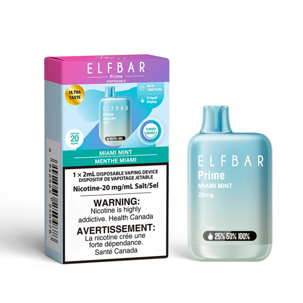 ELF BAR Prime 1800 Miami Mint 20mg Disposable (Provincial)