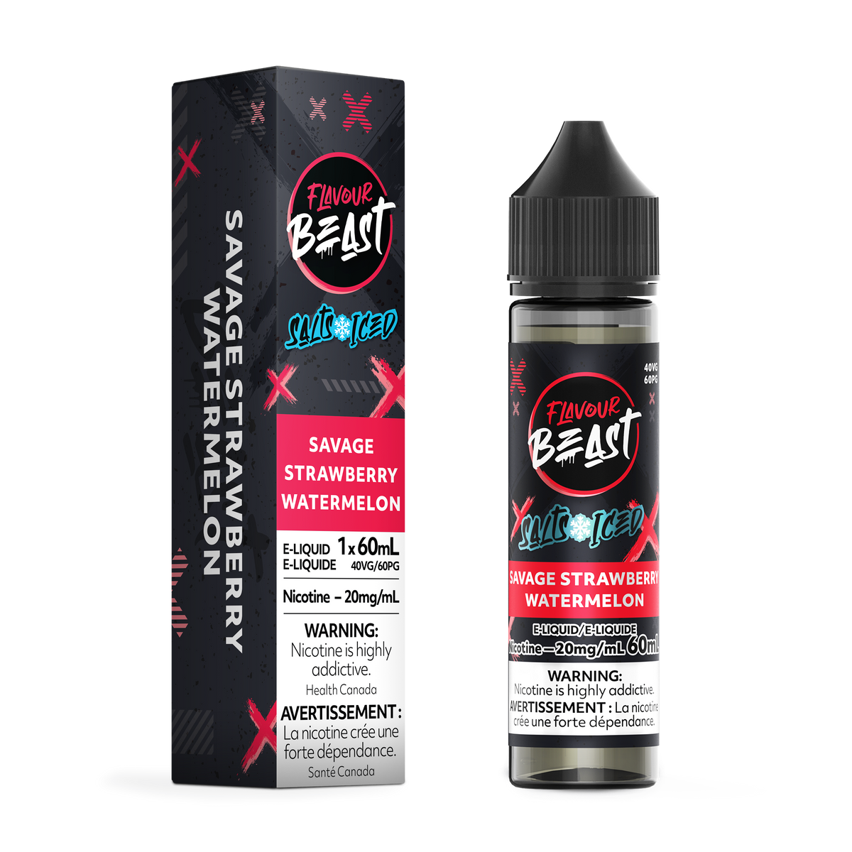 Flavour Beast E-liquid - Savage Strawberry Watermelon 20mg/60ml (Provincial)