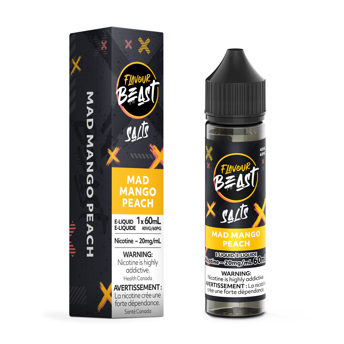 Flavour Beast E-liquid - Mad Mango Peach 20mg/60ml (Provincial)