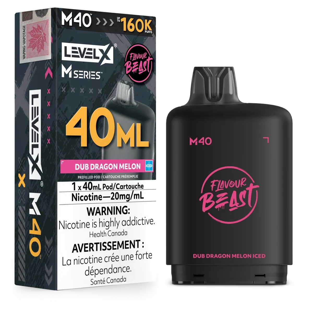 Level X M series pods 160k 20ml Dub dragon melon iced (Provincial)
