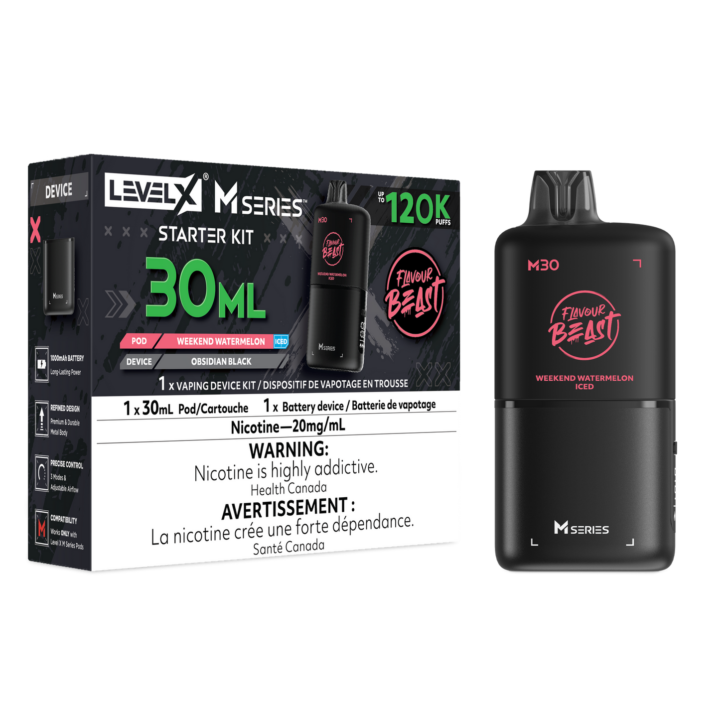 Level X M series starter kit 120k 20ml Weekend watermelon iced (Provincial)