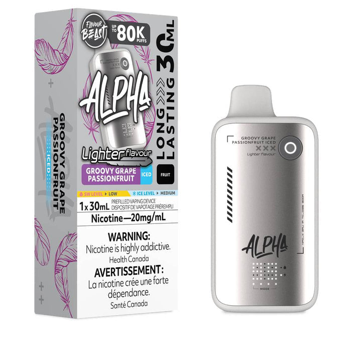 Flavour Beast Alpha Lighter Groovy Grape Passionfruit iced 80k 20mg/ml Disposable (Provincial)