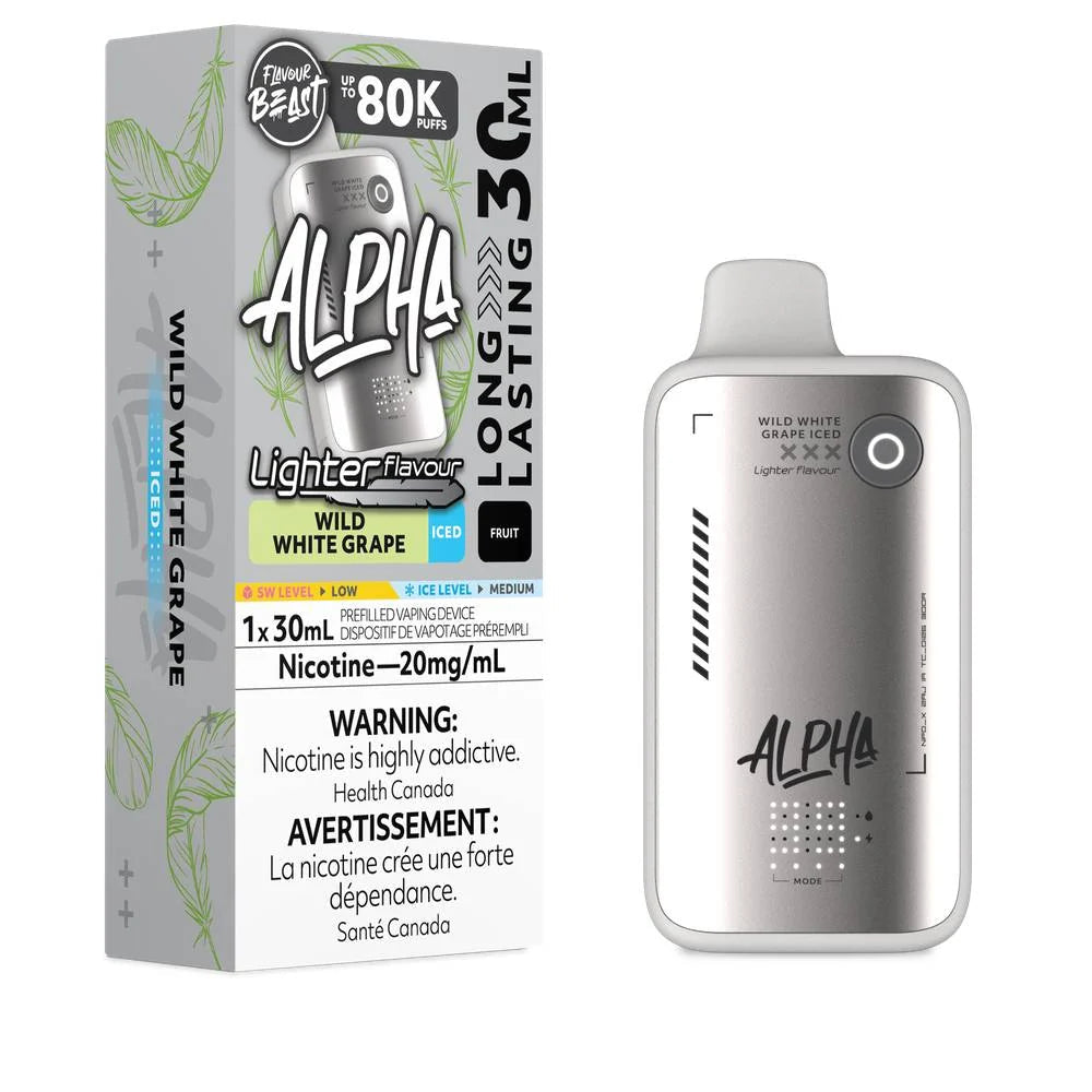 Flavour Beast Alpha Lighter Wild White Grape Iced 80k 20mg/ml Disposable (Provincial)