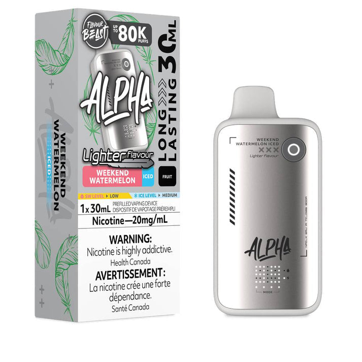 Flavour Beast Alpha Lighter Weekend Watermelon Iced 80k 20mg/ml Disposable (Provincial)