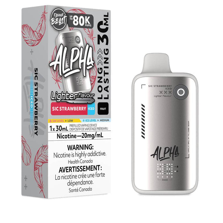 Flavour Beast Alpha Lighter Sic Strawberry Iced 80k 20mg/ml Disposable (Provincial)