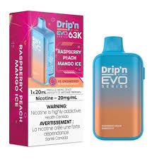 Drip’n EVO 63K Raspberry Mango Peach Ice 20mg/ml Disposable (Provincial)