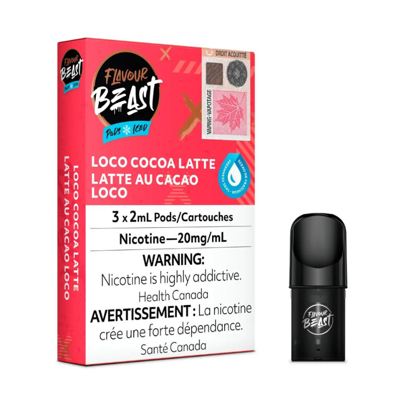 Flavour beast loco cocoa latte iced 20mg/mL pods( Provincial)
