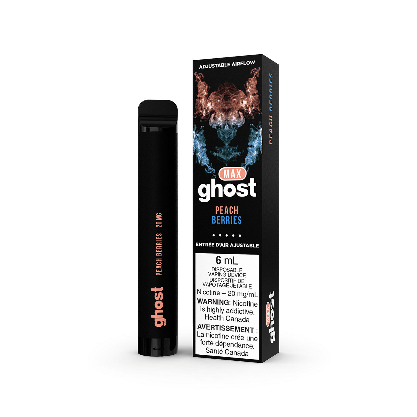 Ghost Max Peach Berries 20mg/mL Disposable (Provincial)