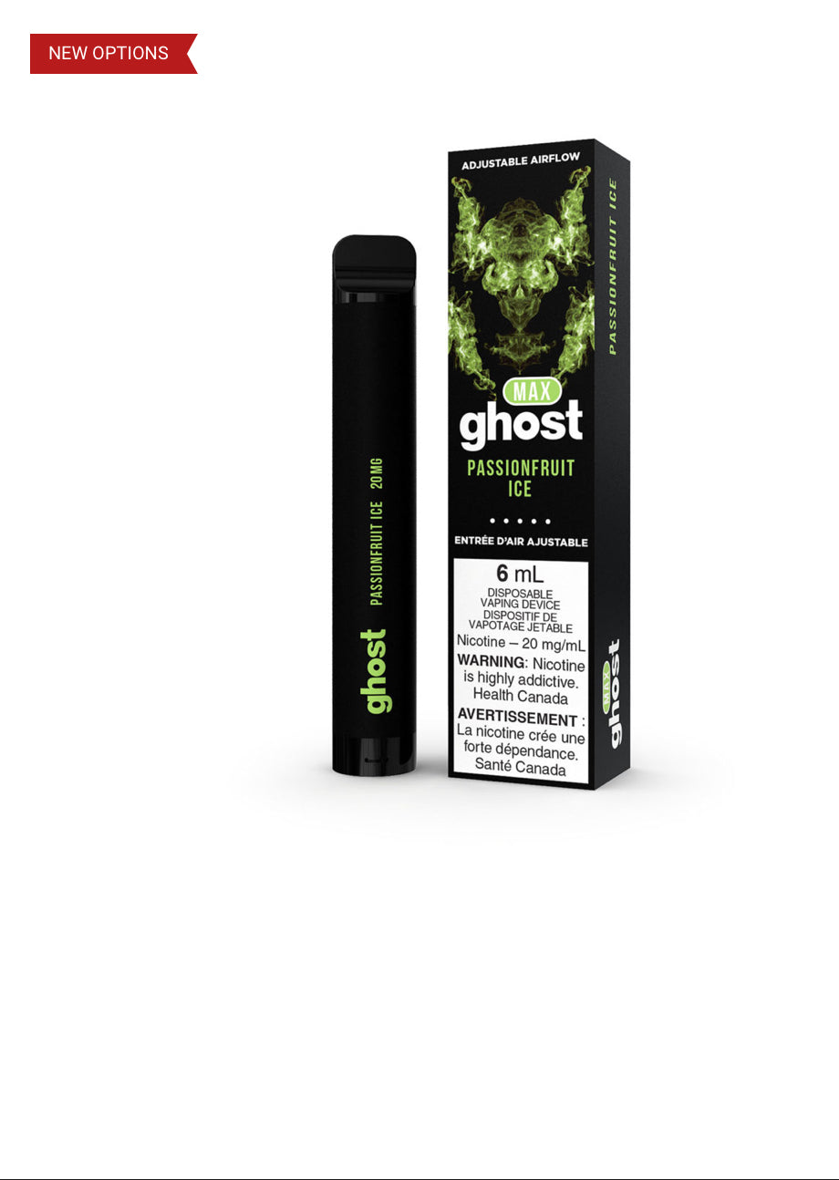 Ghost max passionfruit ice 20mg/mL disposable (Provincial)