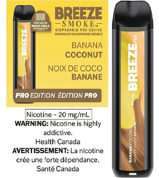 Breeze Pro Edition 2000 Banana Coconut 20mg/mL disposable