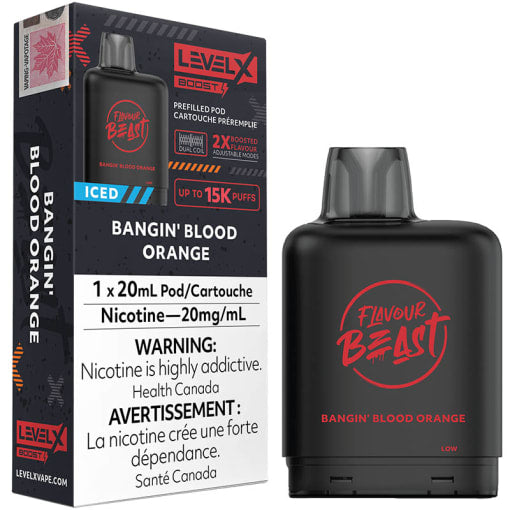 Flavour beast LevelX pod Boost 15k Bangin Blood Orange Iced 20mg/ml