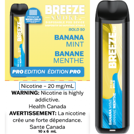 Breeze Pro Edition 2000 Banana Mint 20mg/mL disposable